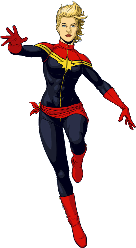 Captain Marvel Carol Png - Captain Marvel Comics Png (552x1042), Png Download