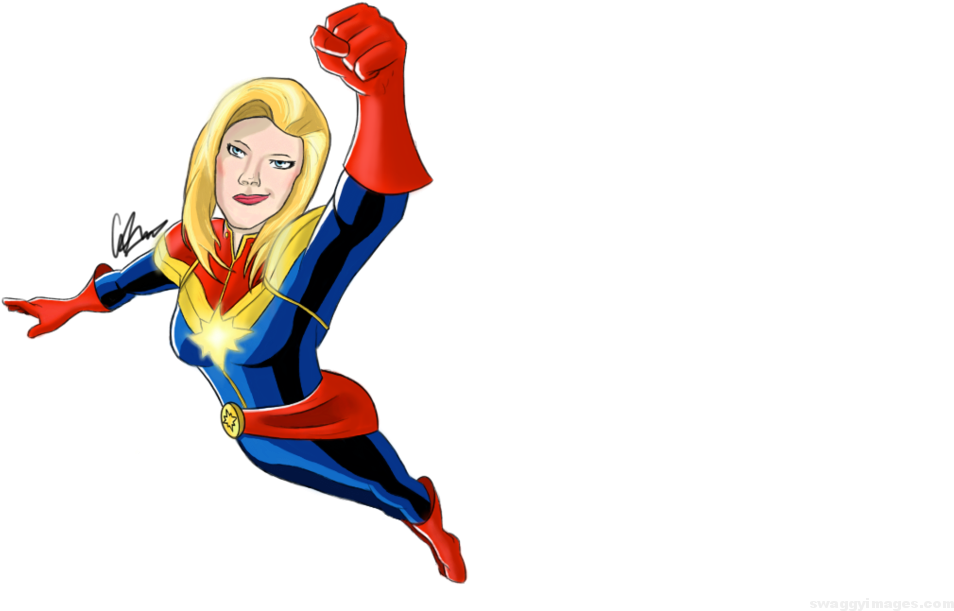 Captain Marvel Images Download - Captain Marvel White Background (1291x618), Png Download
