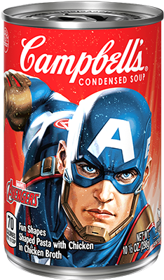 Marvel Avengers Soup Captain America - Campbell's Condensed Soup, Golden Mushroom - 10.75 (400x400), Png Download