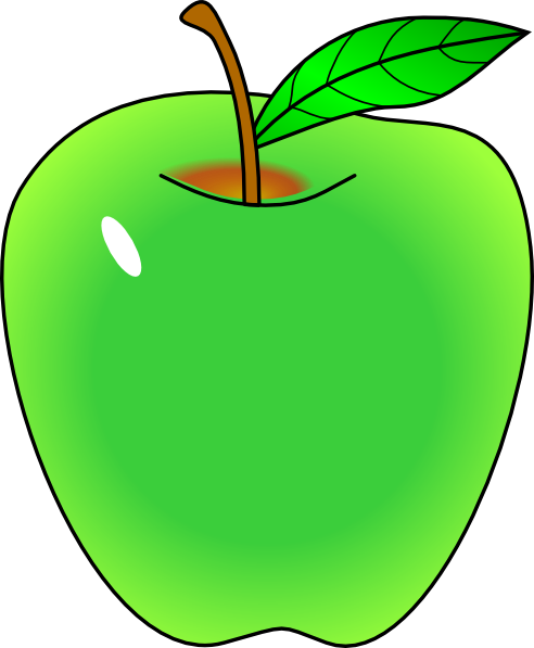 Green Apple Clipart - Apple (492x597), Png Download
