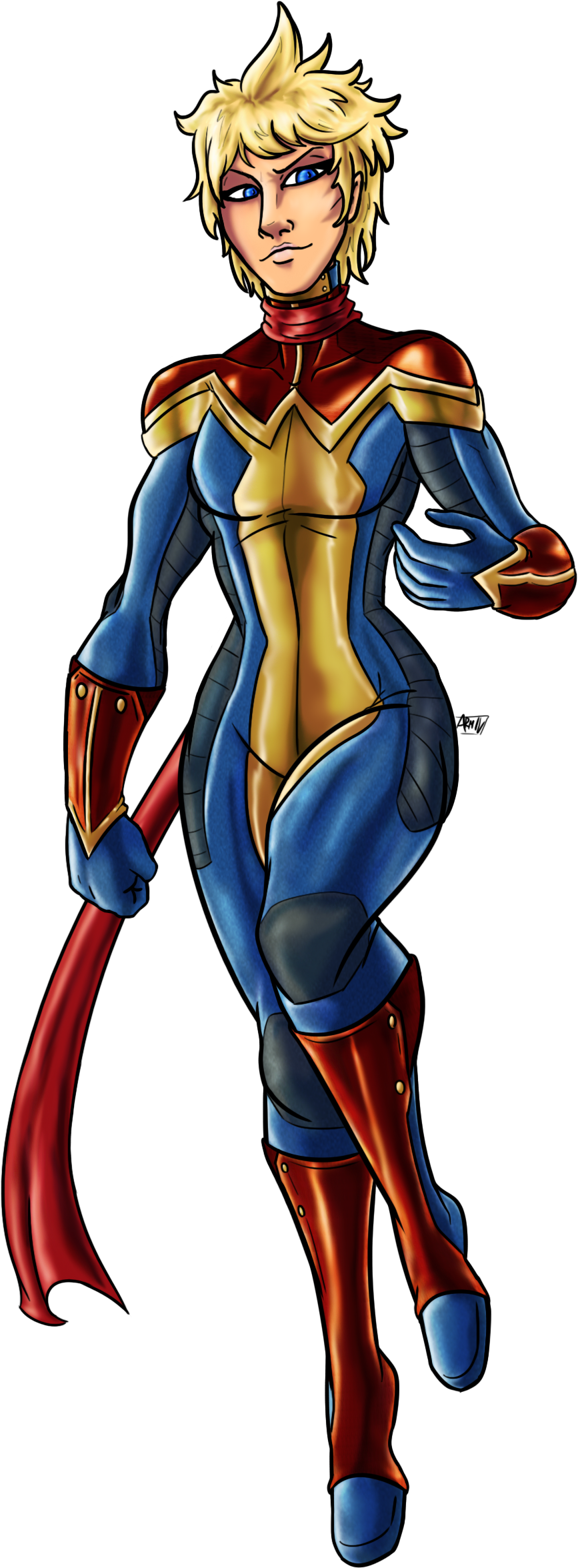Super Last Minute, But All These Designs Are Awesome - Captain Marvel Redesign (973x2488), Png Download