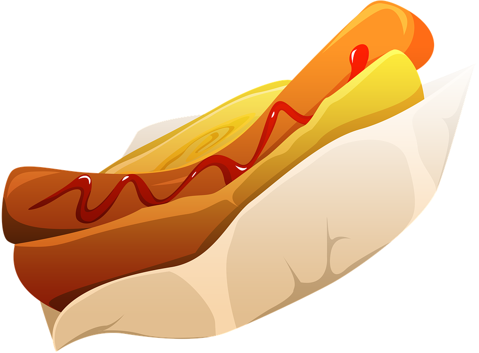 Hot Dog, Fast Food, Food, Sausage, Bun, Mustard, Snack - Hot Dog (960x708), Png Download