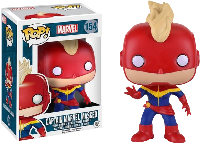 Captain Marvel Pop Vinyl Figure - Funko Pop Captain Marvel Masked (600x600), Png Download