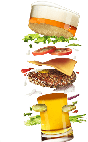 Burgers - Burger And Beer (360x500), Png Download