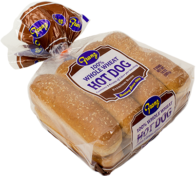 100% Whole Wheat Hot Dog Buns - Hotdog Bun 12 Pack (400x400), Png Download