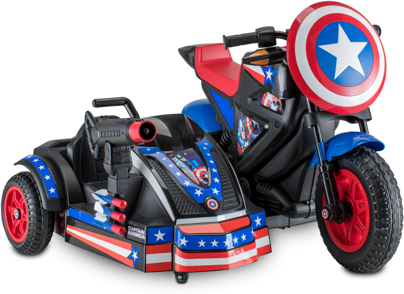 Marvel Captain America Motorcycle And Side Car - Captain America Motorcycle With Sidecar (900x600), Png Download