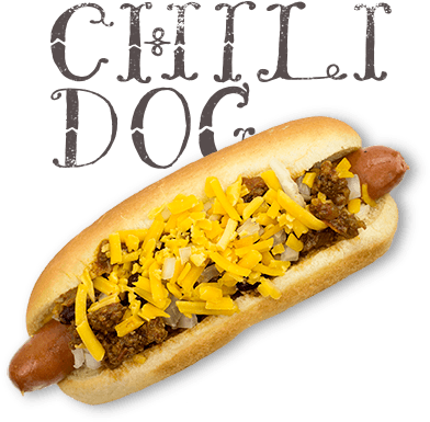 Hank's Frank With Our Homemade Chili, Onion, Cheddar - Chili Dog (432x455), Png Download