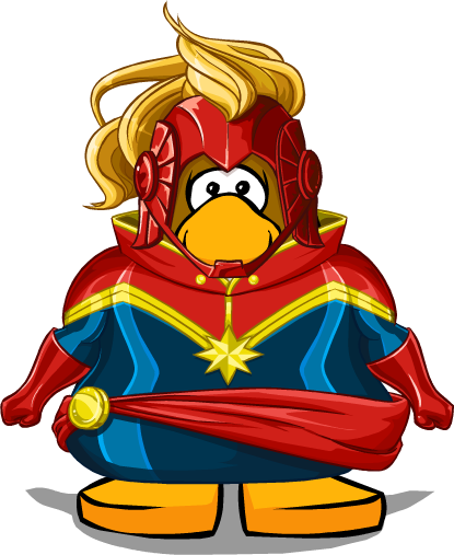 Clipart Penguin Superhero Jpg - Club Penguin Marvel Png (415x507), Png Download