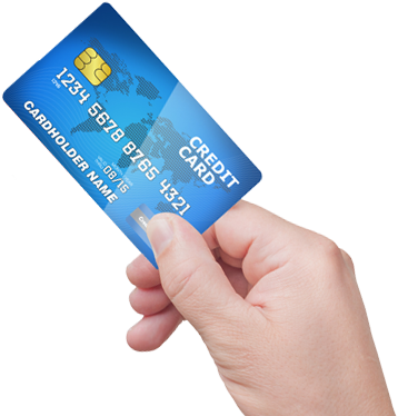 Credit Cards Images Png - Hand With Credit Card Png (358x374), Png Download