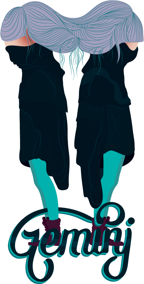 Gemini Twins ~ - Zodiac (1000x1000), Png Download