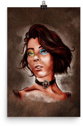 Smoky Eyed Girl Poster - Visual Arts (600x600), Png Download