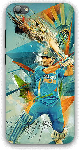 Dhoni Vivo V5 Mobile Case - Ms Dhoni Digital Art (600x600), Png Download