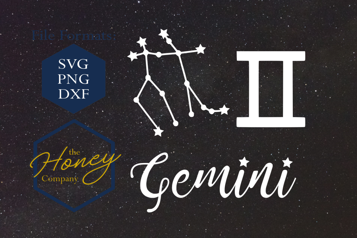 Gemini Svg Png Dxf Zodiac Cutting File Vector Download - Portable Network Graphics (1200x800), Png Download