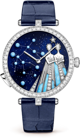 Lady Arpels Zodiac Lumineux Gemini Watch,pearly Alligator, - Longines L37164969 (535x535), Png Download