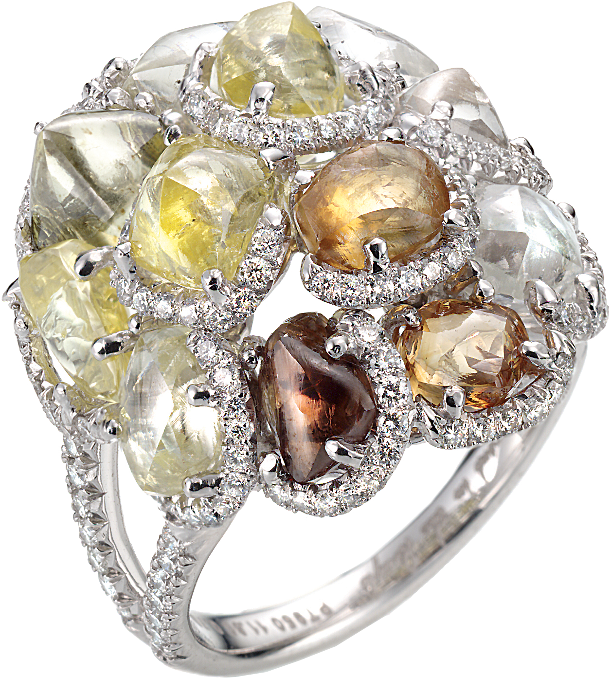 Champagne Bubbles Cocktail Ring - Champagne Diamond In The Rough (1256x1393), Png Download