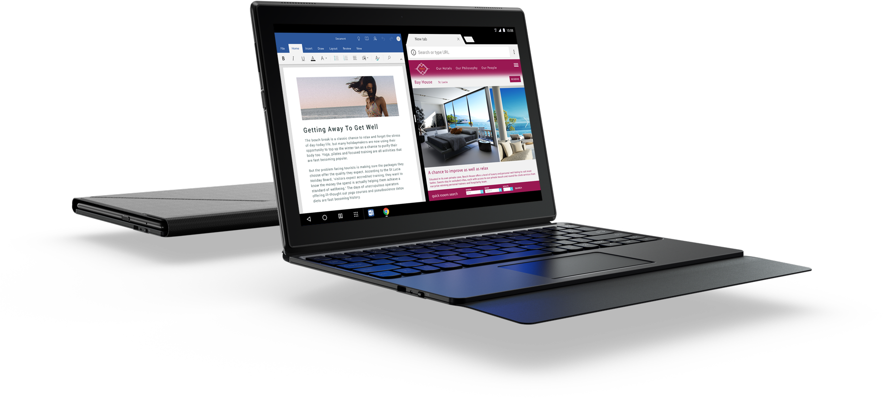 09 Tab4 Hd 10inch With Keyboard Case Hero Front Facing - Lenovo Tab4 10 Tablet (10.1 Inch, 16gb, Wi-fi + 4g (2000x1126), Png Download