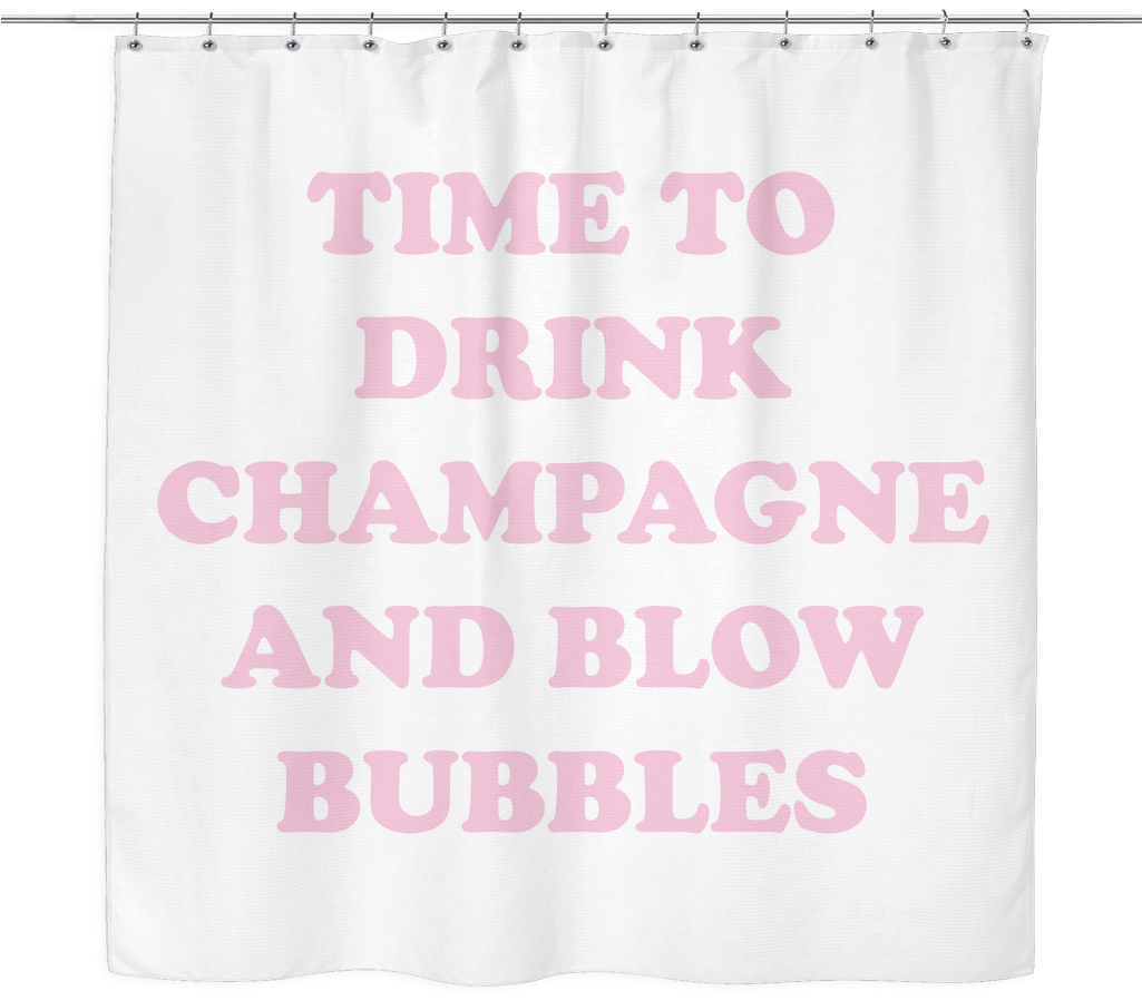 Champagne & Bubbles Shower Curtain - Breast Cancer Boo Bees (1024x1024), Png Download