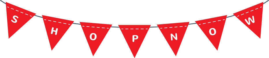 Shop Now Bunting - Clip Art Pennant Flag Banner (931x203), Png Download