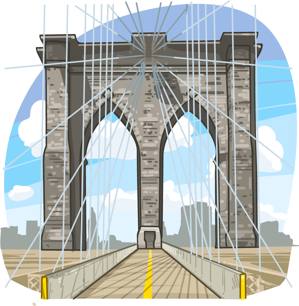 Brooklyn Bridge - Self-anchored Suspension Bridge (1024x1024), Png Download