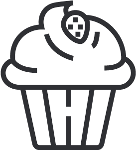 Appetizers - Desserts - Dessert Black And White (400x400), Png Download