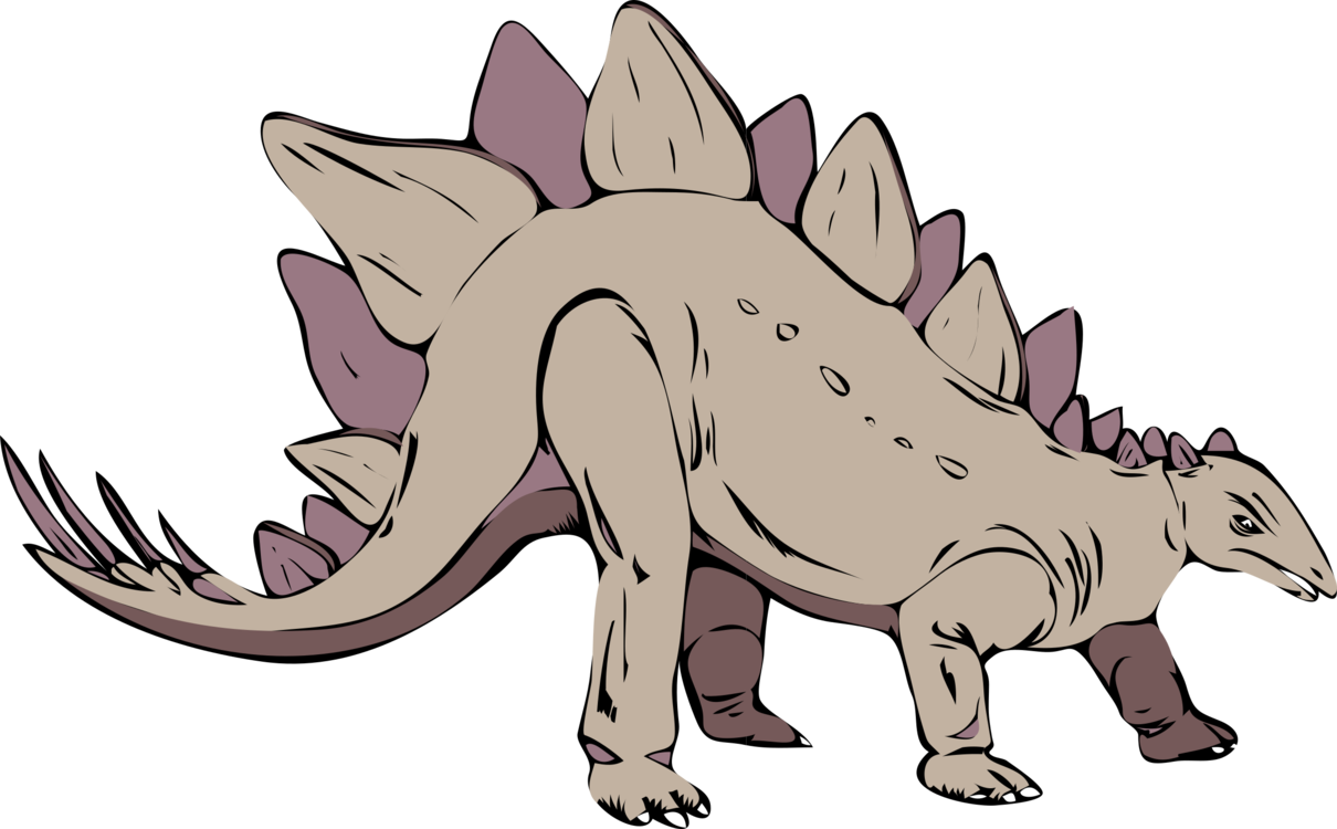 Stegosaurus Tyrannosaurus Dinosaur Drawing Triceratops - Svg Dinosaur (1210x750), Png Download