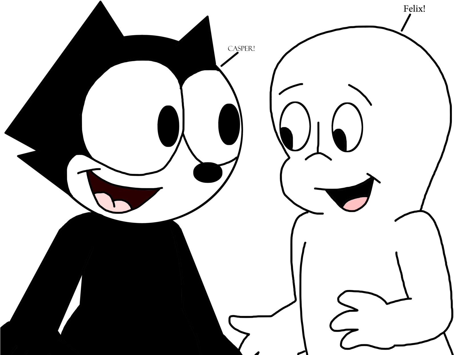 Casper Drawing Iphone - Felix The Cat And Casper (1600x1600), Png Download