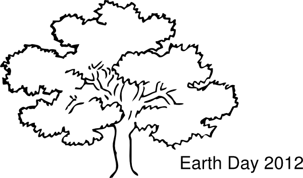 Earth Day Tree Clip Art - Tree In Black And White (600x354), Png Download