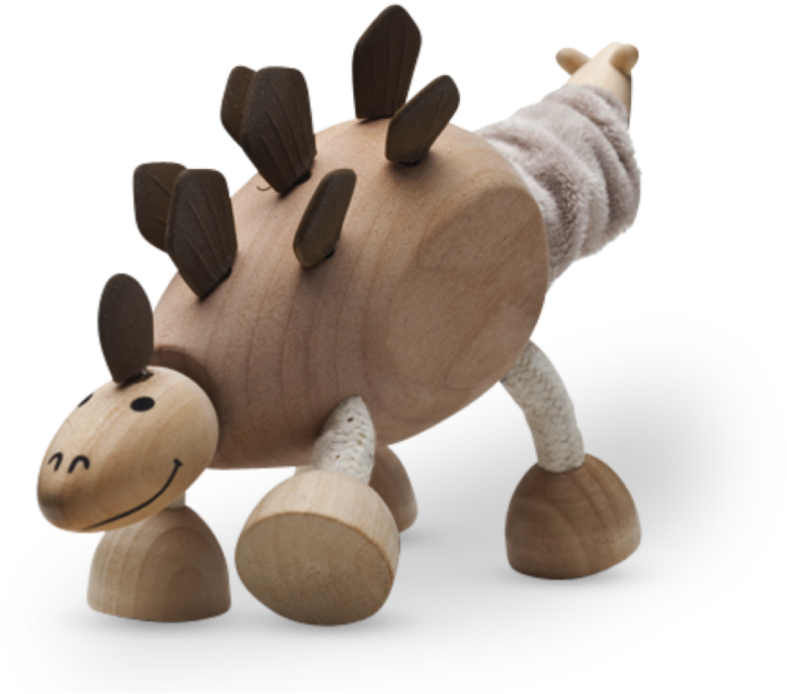 Stegosaurus - Stegosaurus - Anamalz Stegosaurus Wooden Toy (886x885), Png Download