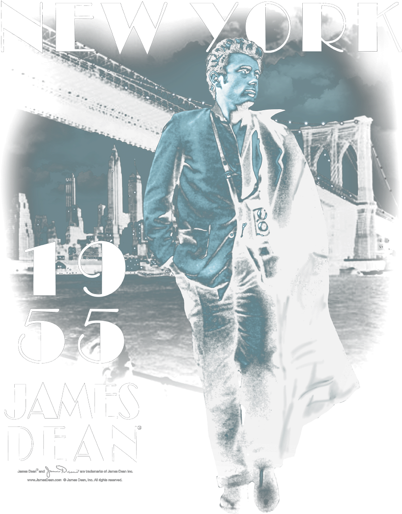 James Dean Brooklyn Bridge Women's T-shirt - Poster (864x1080), Png Download