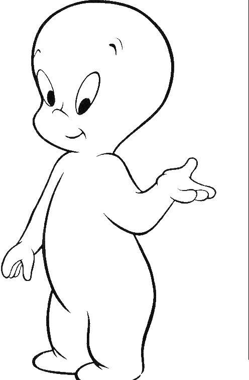The Little Casper Will Go Coloring Pages - Casper Fantasma (496x756), Png Download