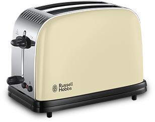 Russell Hobbs 23334 Colours Cream 2 Slice Toaster - Toaster Russell Hobbs (348x410), Png Download