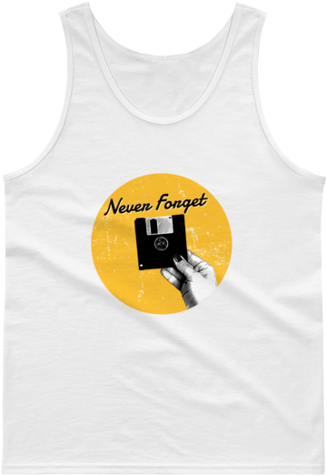 Never Forget The Floppy Disc Graphic Tank Top Floppy - Active Tank (600x600), Png Download
