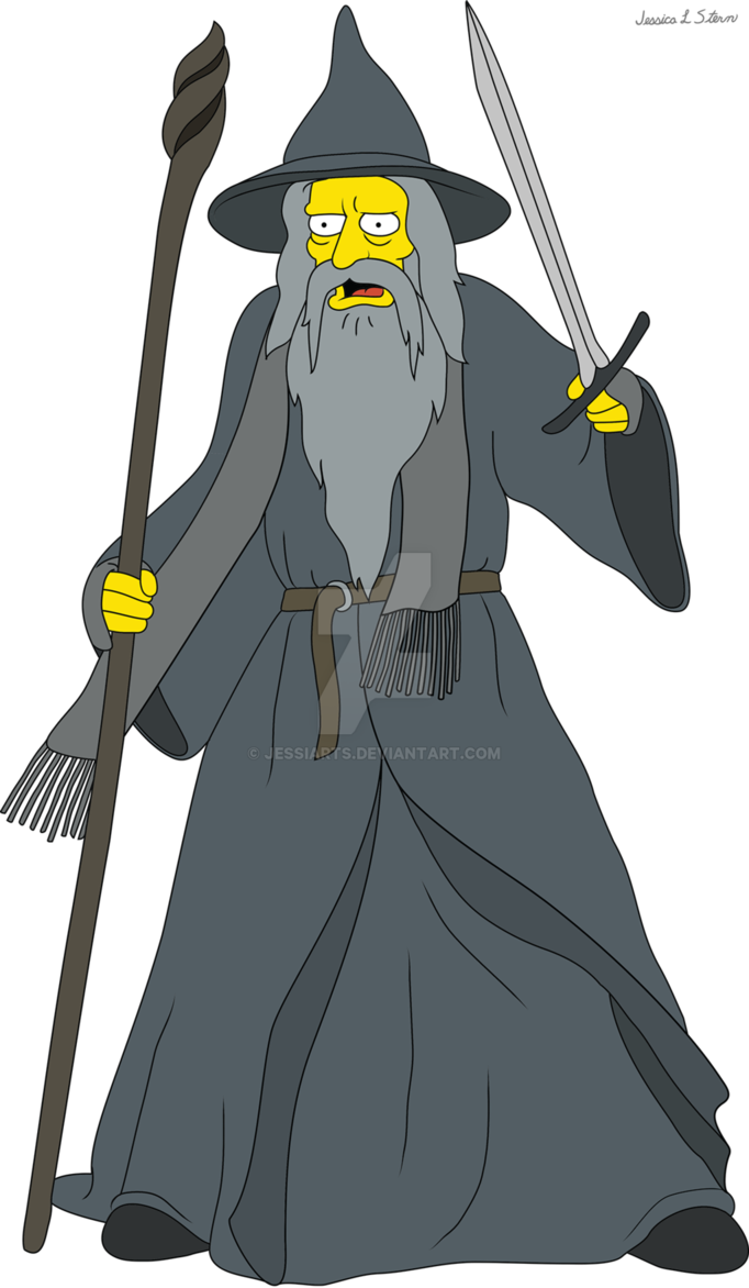 Gandalf Transparent Character Svg Royalty Free Download - Gandalf The Grey Cartoon (682x1172), Png Download