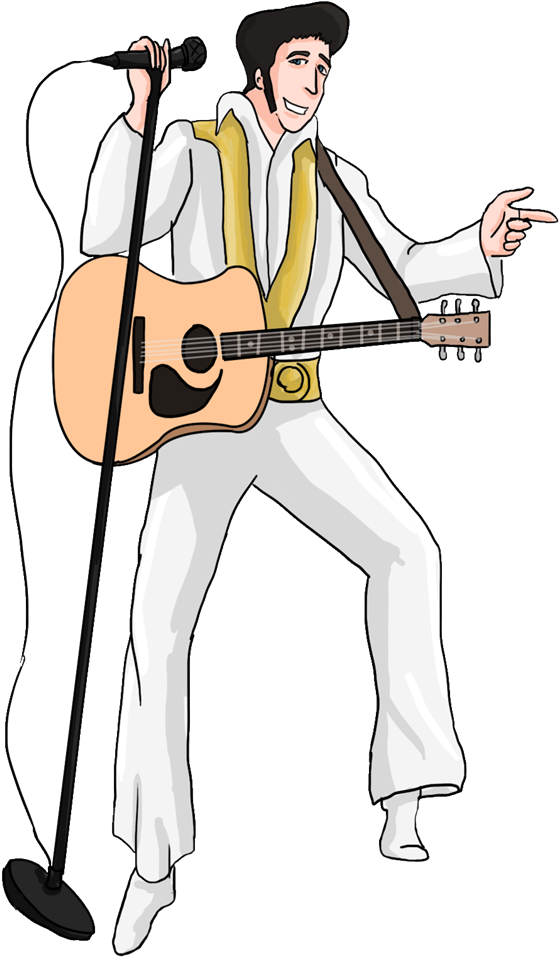 Free To Use Public Domain Singers Clip Art - Elvis Presley Cartoon Png ...