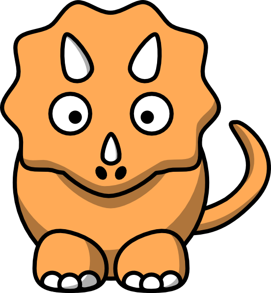Picture Transparent Library Orange Triceratops Clip - Dinosaur Clipart (552x597), Png Download