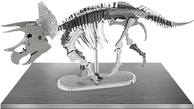 Picture Of Triceratops Skeleton - Metal Earth 3d Model Kits Dinosaur (400x300), Png Download