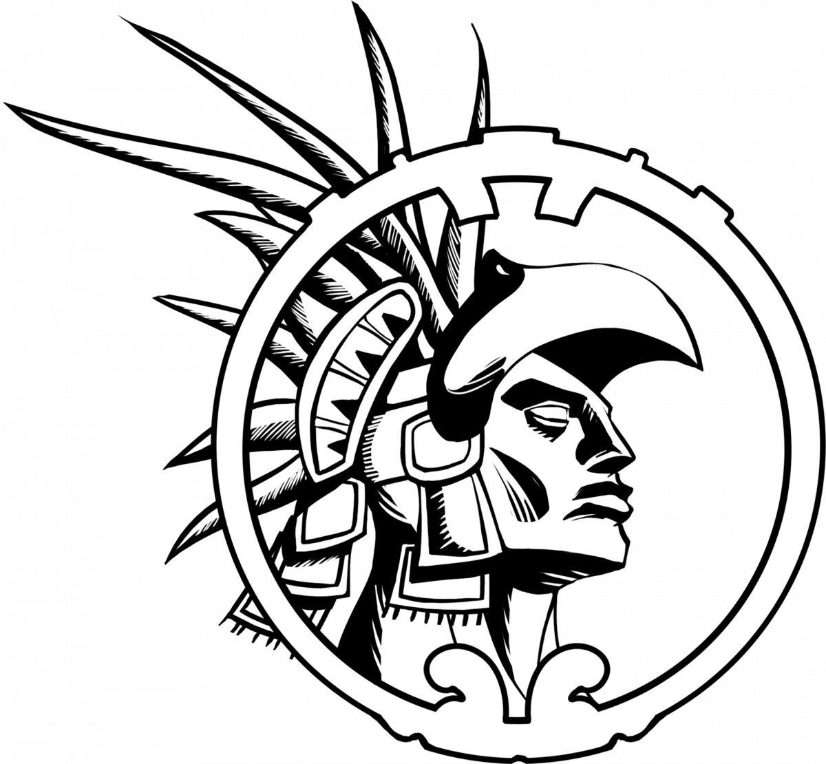 About Us Aztec Warriors - Aztec Warrior Drawings Easy (1200x1110), Png Download