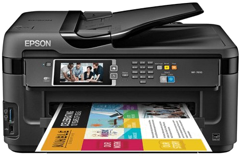 Colored Printer Png Pic - Epson Workforce 7610 (497x327), Png Download