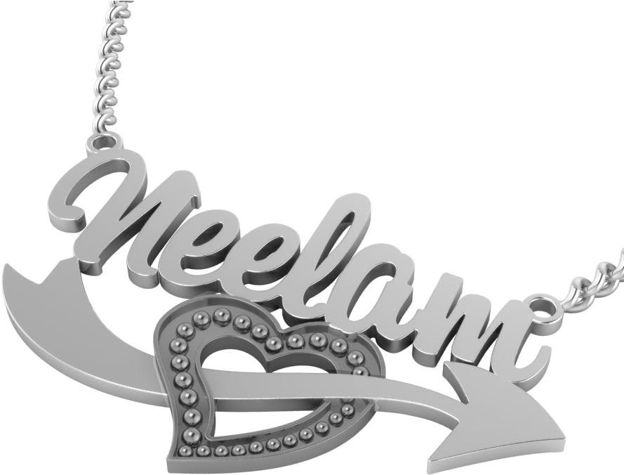 Buy Stylish Personalized 3d Name Necklace With Cupid - Necklace (944x944), Png Download