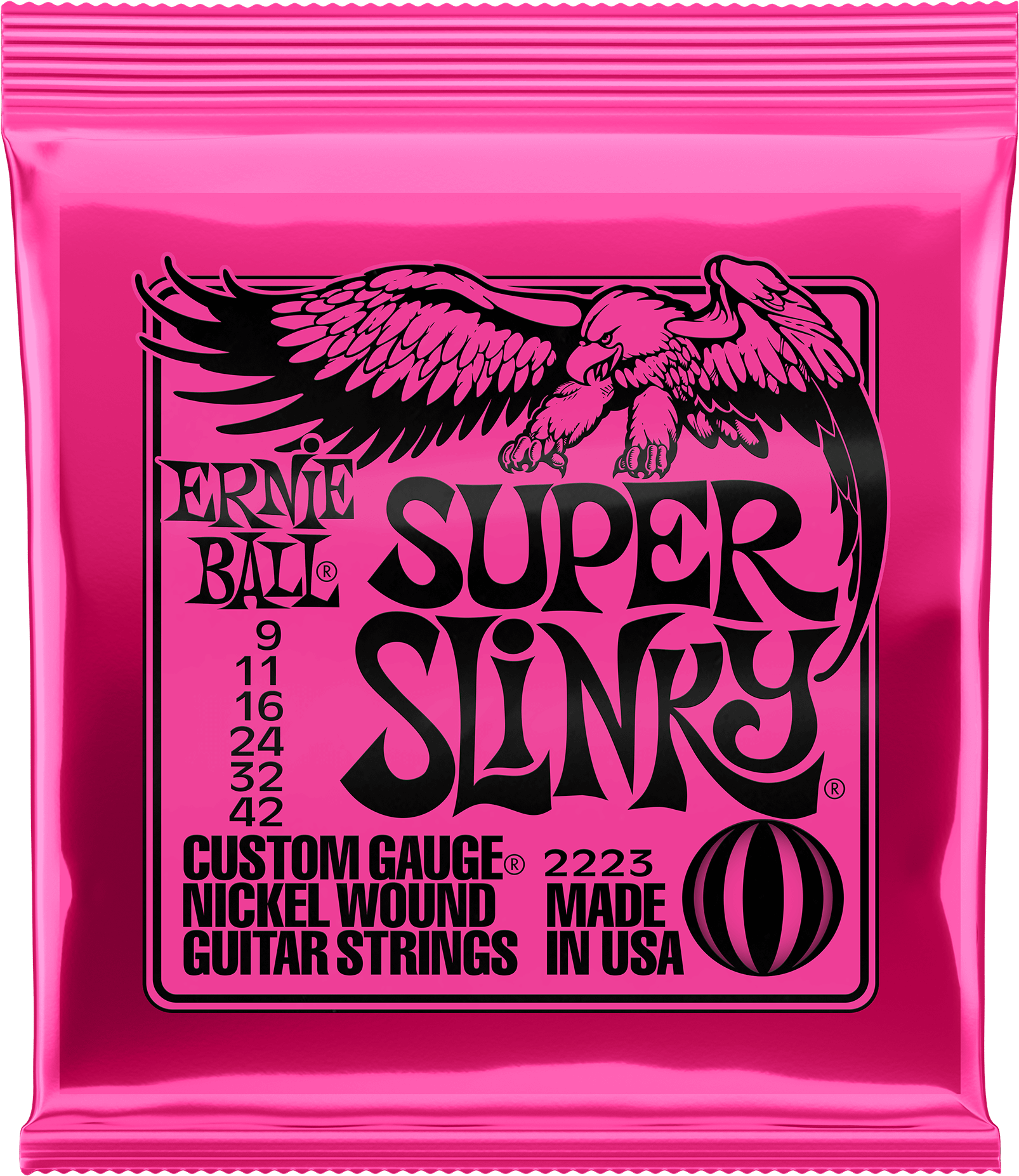 Super Slinky Nickel Wound Electric Guitar Strings - Ernie Ball Super Slinky (2000x2000), Png Download