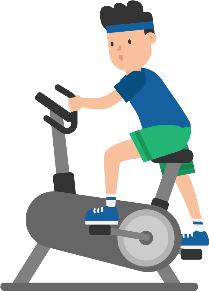Open - Man On Elliptical Cartoon (2000x1126), Png Download