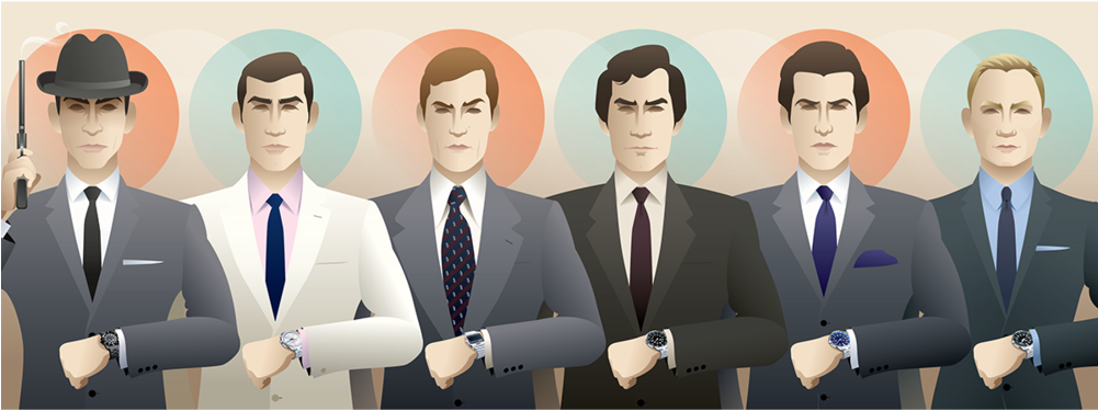 James Bond 007 Illustrations (1000x500), Png Download