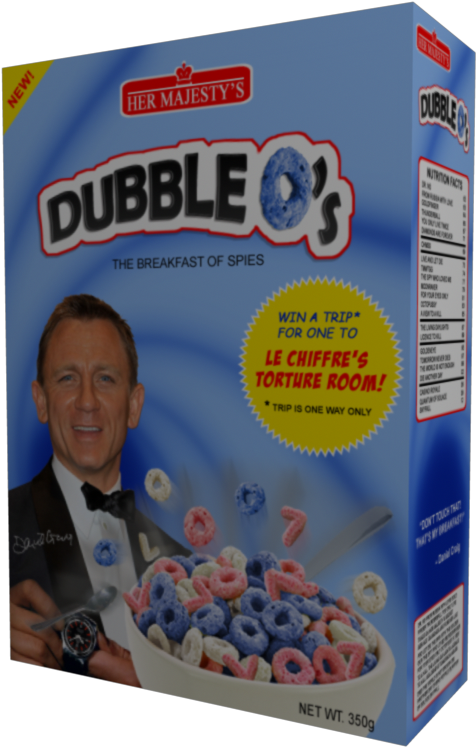 Dubble-osfront - James Bond Cereal Box (1024x768), Png Download