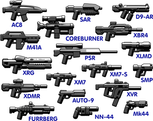 Brickarms Sci-fi Weapons Pack - Brickarms Sci-fi Pack 2017 For Your Lego Figurines (700x400), Png Download
