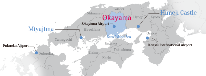 Greetings From The Governor Of Okayama Prefecture - Okayama Map (697x258), Png Download