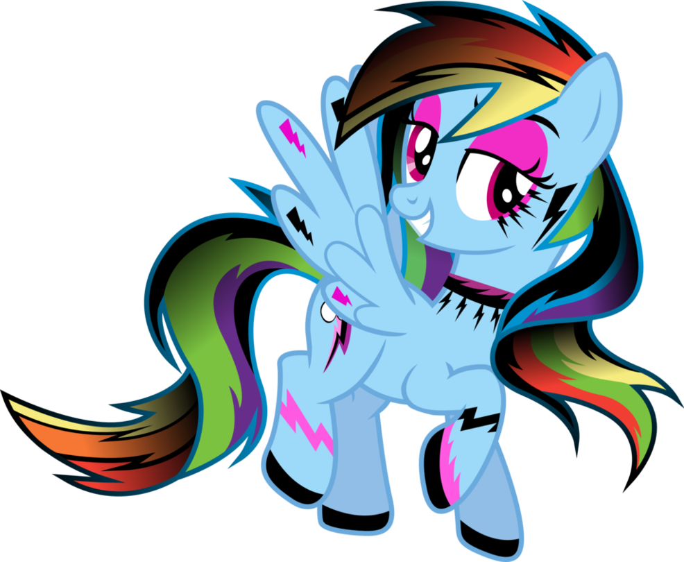 Svg Royalty Free Stock Emo Transparent Rainbow Dash - My Little Pony Gothic (986x810), Png Download