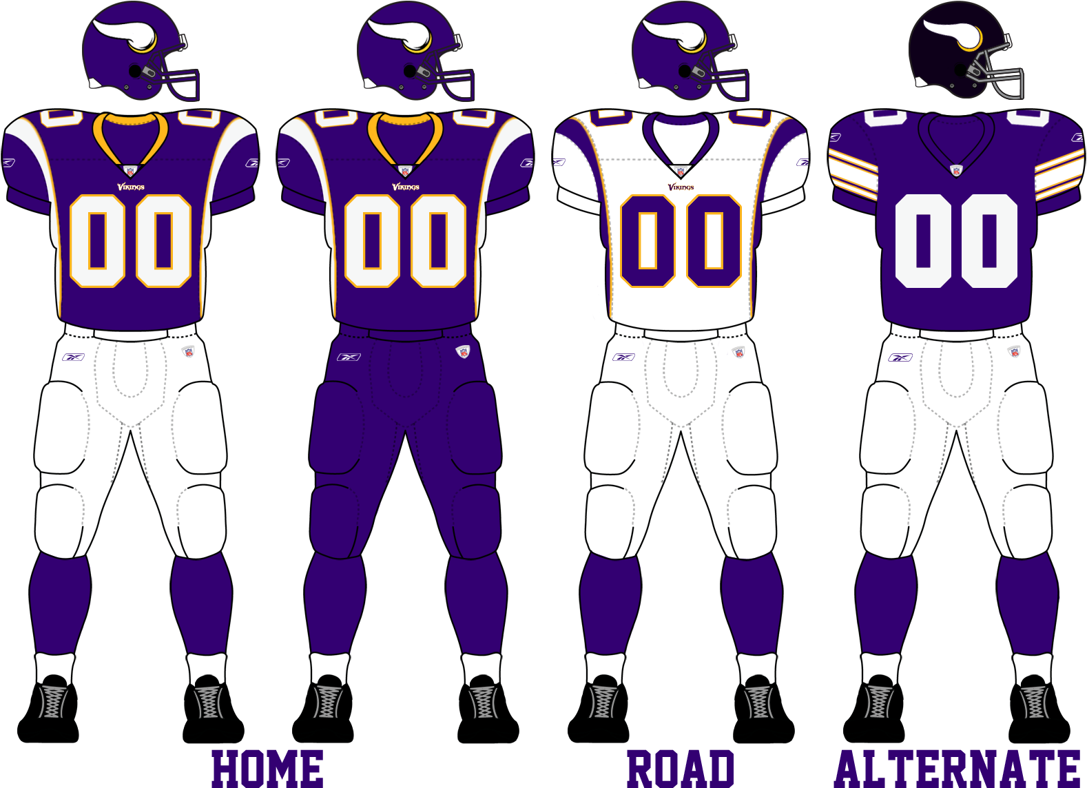 Minnesota Vikings 2007 Uniforms - Minnesota Vikings Uniforms (1609x1150), Png Download