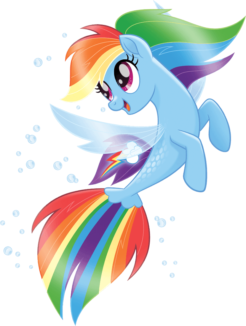 Pony Clipart Rainbow Dash - Sea Pony Rainbow Dash (830x1098), Png Download