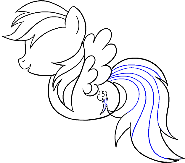 How To Draw My Little Pony Rainbow Dash - Rainbow Dash (678x600), Png Download