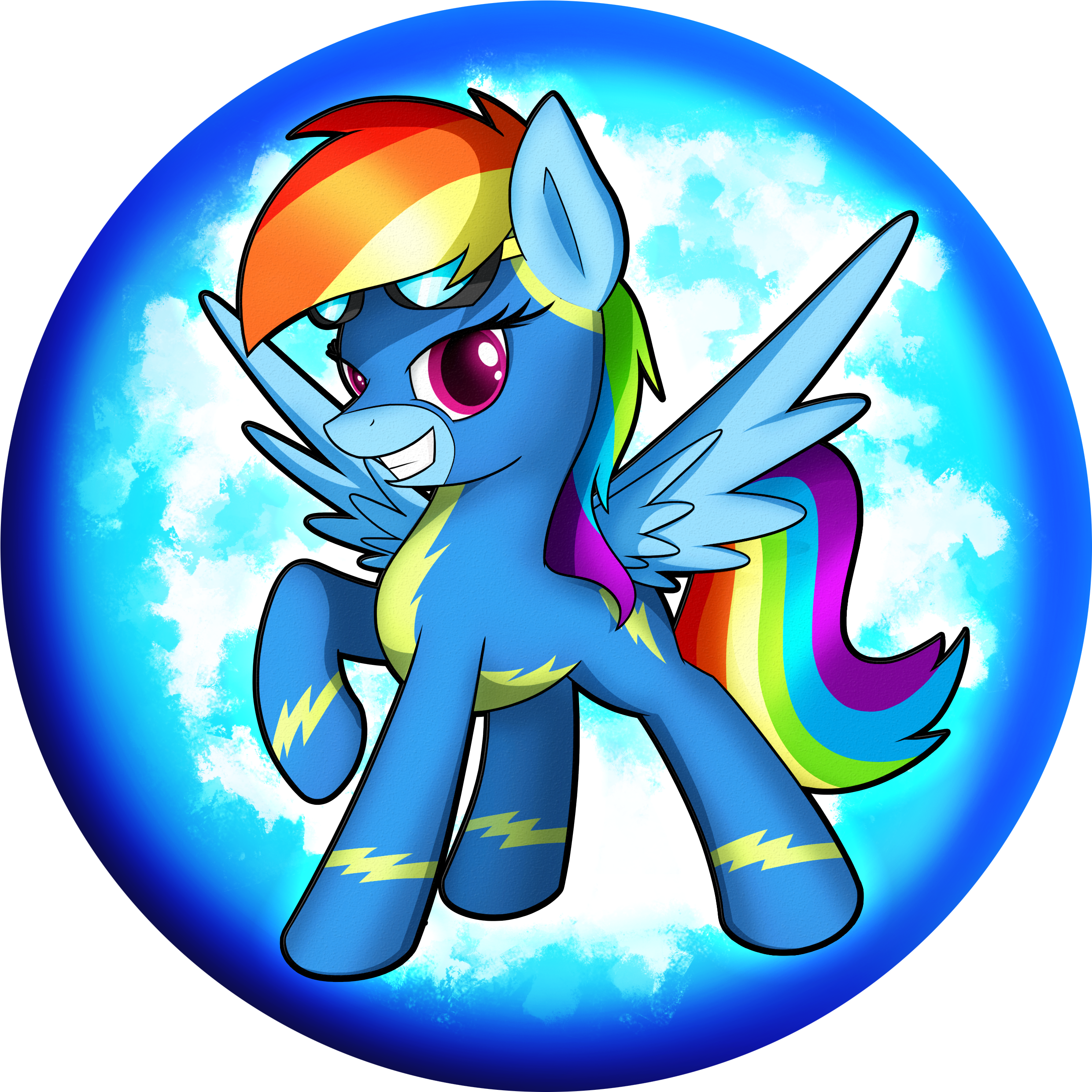 Rainbow Dash Pony Vertebrate Fictional Character Horse - Rainbow Dash Wonderbolt (2539x2539), Png Download